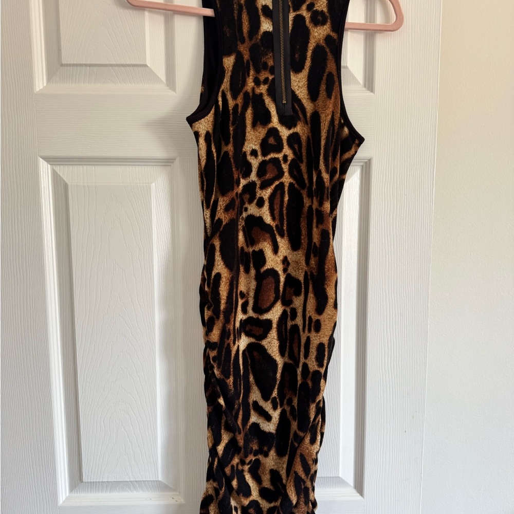 Karina Grimaldi Leopard Print Sleeveless Dress